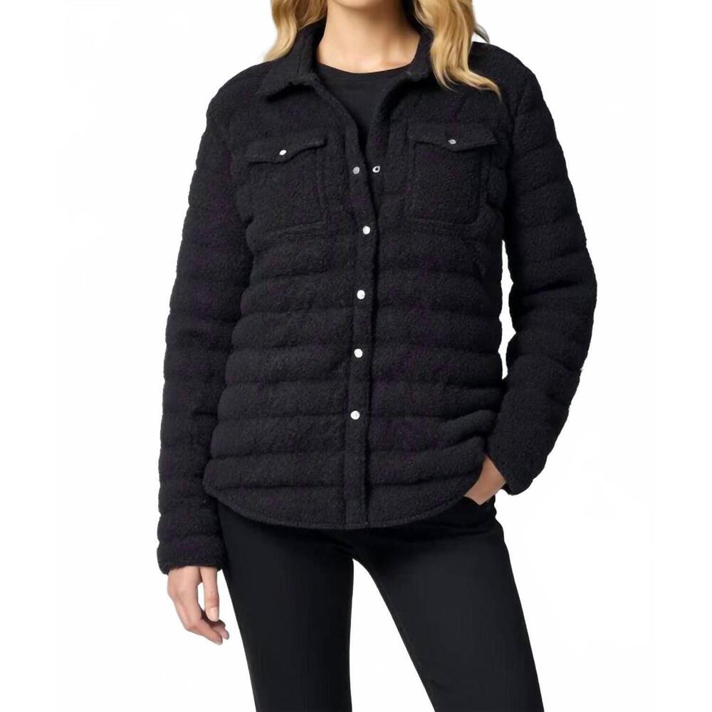 NEW COTES OF LONDON harrow micro sherpa jacket in black